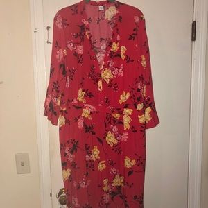 Old Navy red floral sun dress